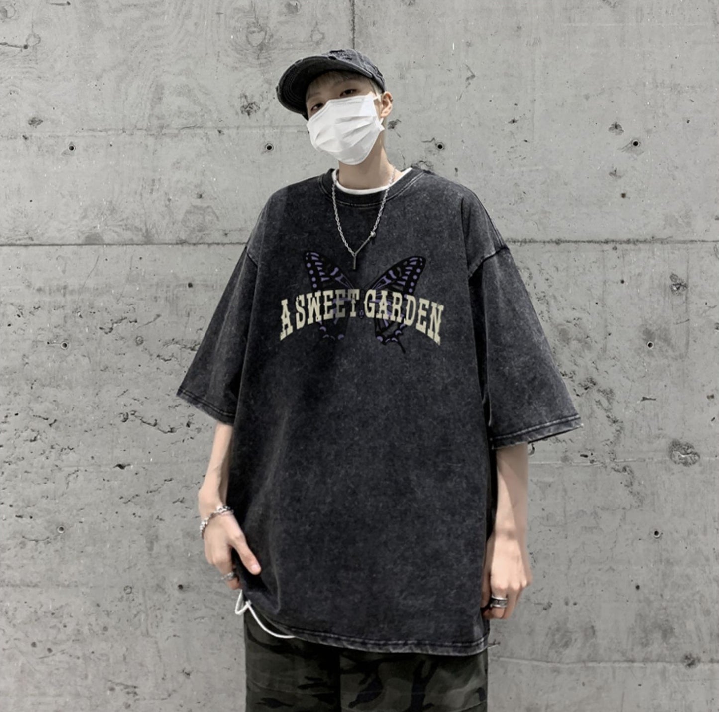 着回し力抜群 個性派 ビッグロゴ ゆったり 全6色 半袖Tシャツ-A742
