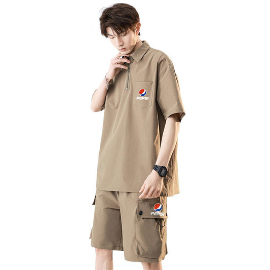 大活躍 カジュアル ルーズ 半袖Tシャツⅹパンツセット 全5色- A797