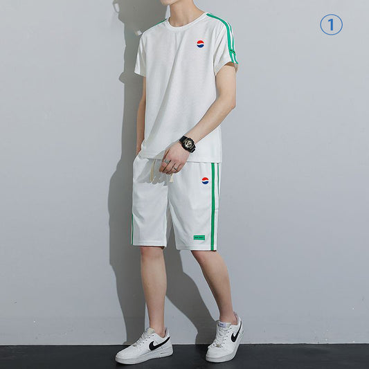 新商品 カジュアル ルーズ 半袖Tシャツⅹパンツセット 全6色- A800