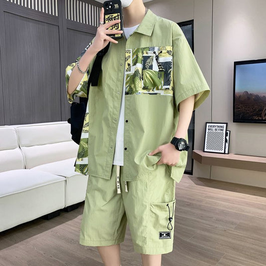 着回し力抜群 海外トレンド 半袖Tシャツⅹパンツセット 全3色-A892