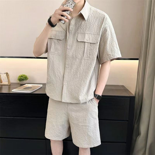 話題沸騰中 カジュアル 半袖Tシャツⅹパンツセット 全3色-A825