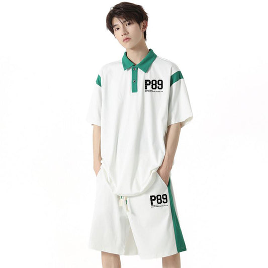 新商品 カジュアル ルーズ 半袖Tシャツⅹパンツセット 全2色-A796