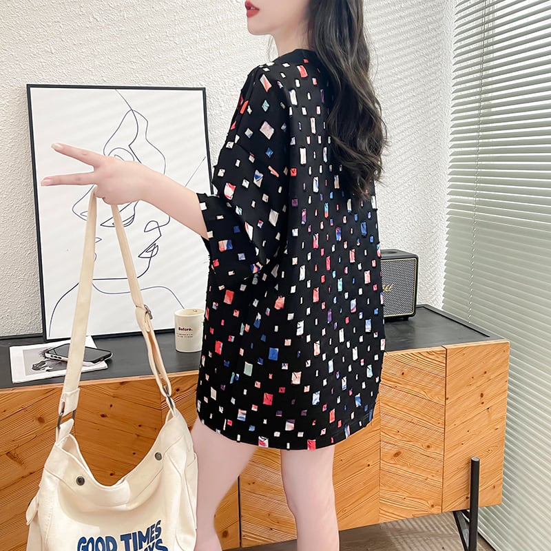 着回し力抜群 個性派 カジュアル ゆったりトップス 半袖Tシャツ 全2色<ins-8263>