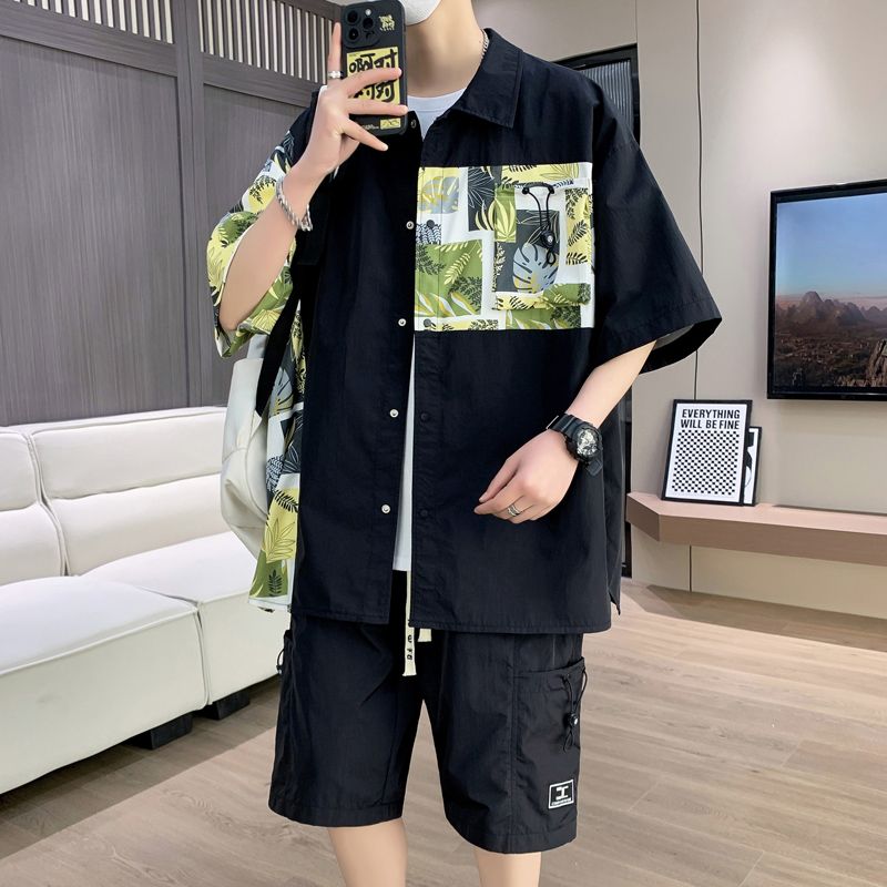 着回し力抜群 海外トレンド 半袖Tシャツⅹパンツセット 全3色-A892