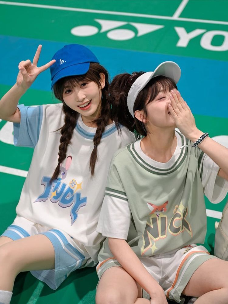 新商品 キュート カジュアル ルーズ 半袖Tシャツⅹパンツセット 全2色-A752