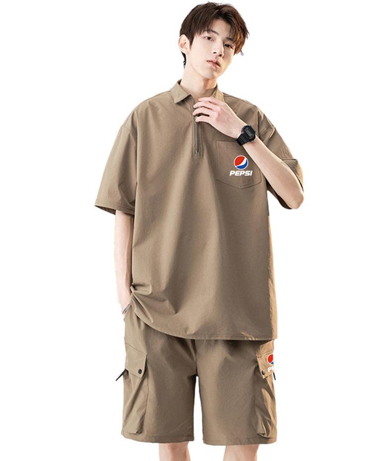 大活躍 カジュアル ルーズ 半袖Tシャツⅹパンツセット 全5色- A797