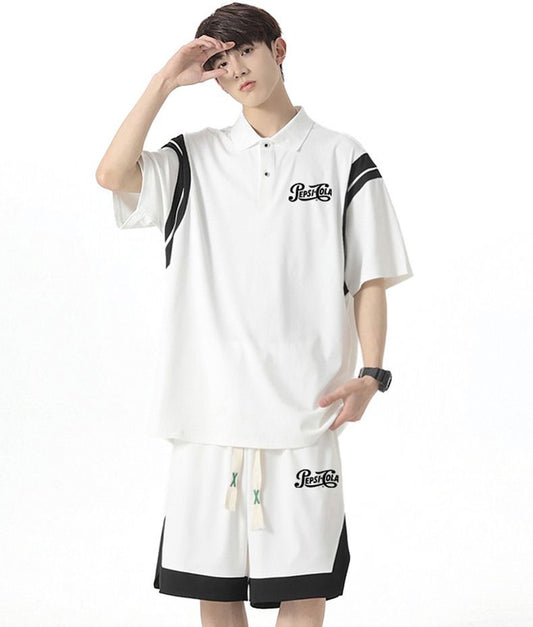 新商品 カジュアル ルーズ 半袖Tシャツⅹパンツセット 全2色-A795