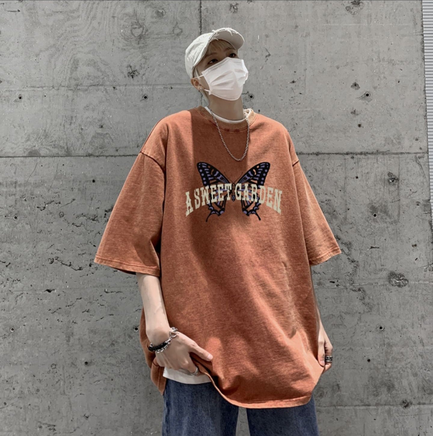 着回し力抜群 個性派 ビッグロゴ ゆったり 全6色 半袖Tシャツ-A742