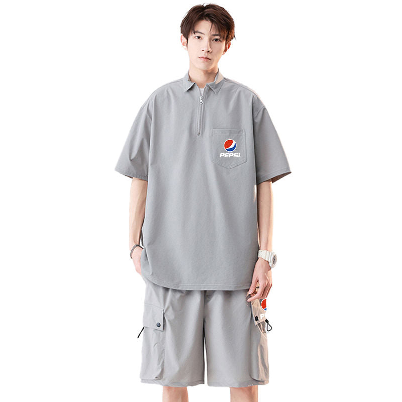 大活躍 カジュアル ルーズ 半袖Tシャツⅹパンツセット 全5色- A797