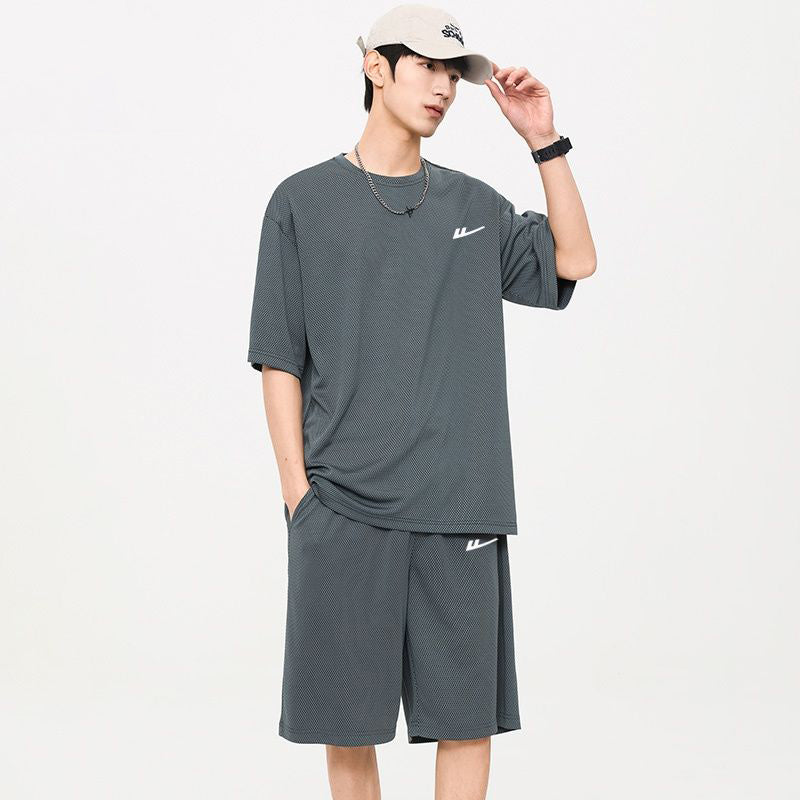 新商品 カジュアル ルーズ 半袖Tシャツⅹパンツセット男女兼用 全6色-A824