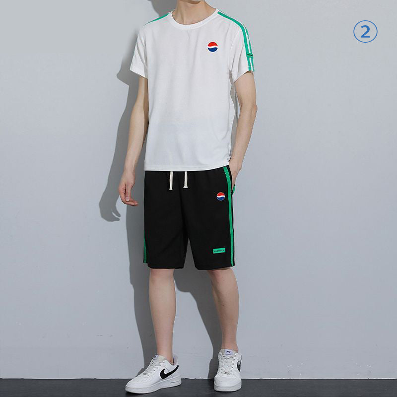 新商品 カジュアル ルーズ 半袖Tシャツⅹパンツセット 全6色- A800