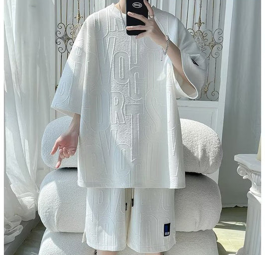 絶対欲しい カジュアル 半袖Tシャツⅹパンツセット 全3色-A828