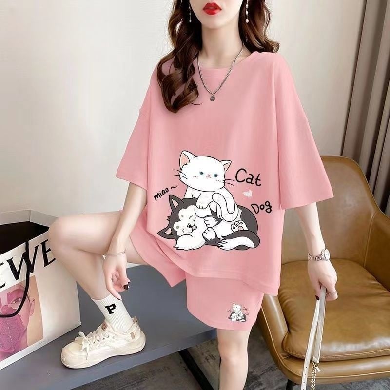 大人可愛い 上質 半袖Tシャツⅹパンツセット全4色 男女兼用 <ins-6551>