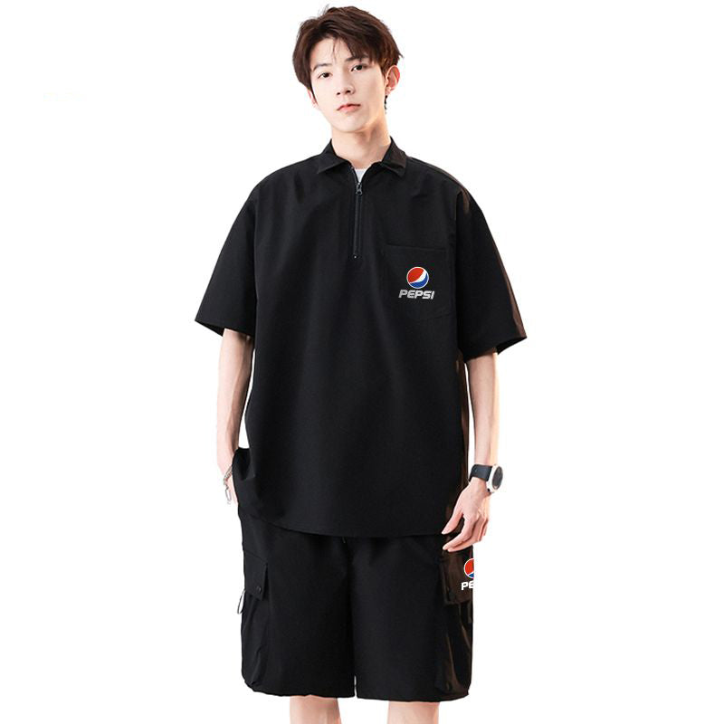 大活躍 カジュアル ルーズ 半袖Tシャツⅹパンツセット 全5色- A797
