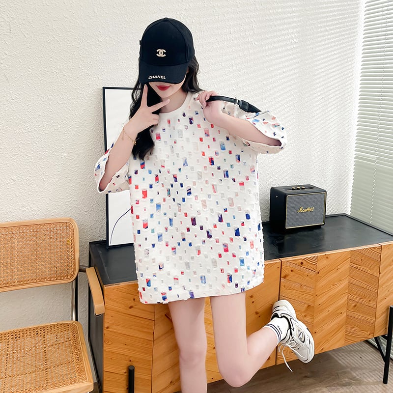 着回し力抜群 個性派 カジュアル ゆったりトップス 半袖Tシャツ 全2色<ins-8263>