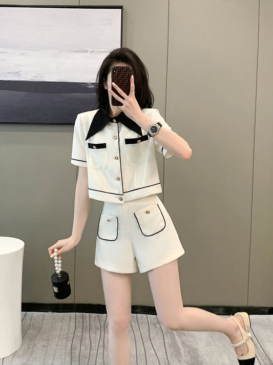 美人度アップ 絶対流行 エレガント 上質 半袖Tシャツⅹパンツセット<ins-6609>