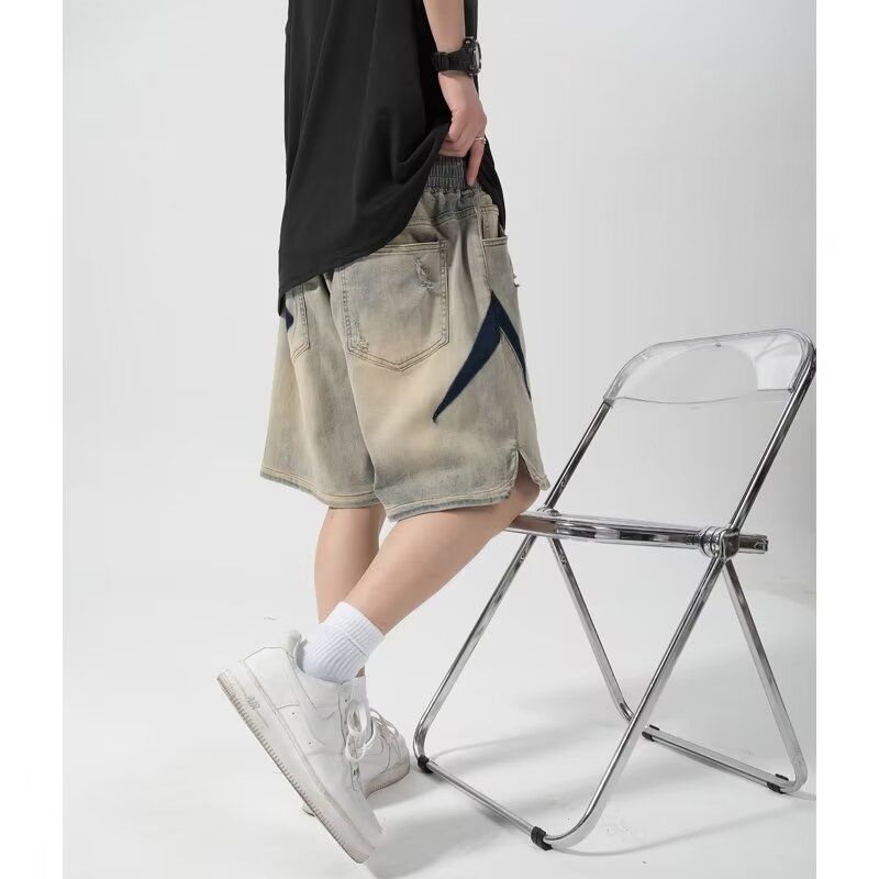 着回し力抜群 アバンギャルド 個性派 デニムダメージ加工 パンツ -A862
