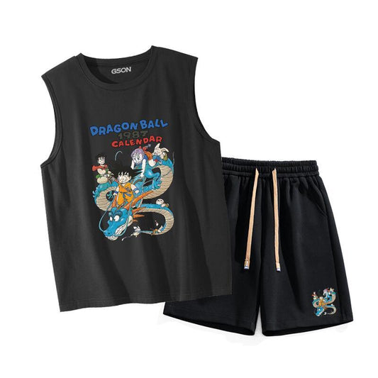 売り切れ必至 絶対流行 プリント 袖なしTシャツⅹパンツセット全3色-A971