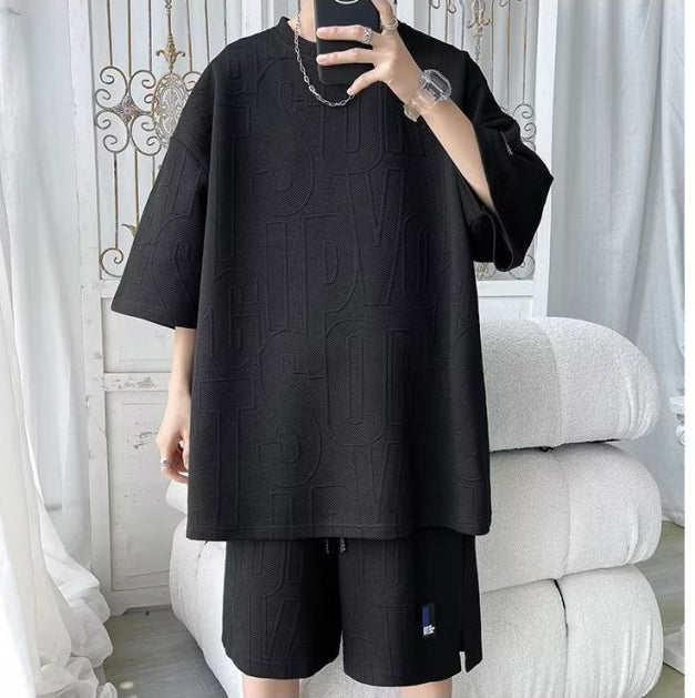 絶対欲しい カジュアル 半袖Tシャツⅹパンツセット 全3色-A828