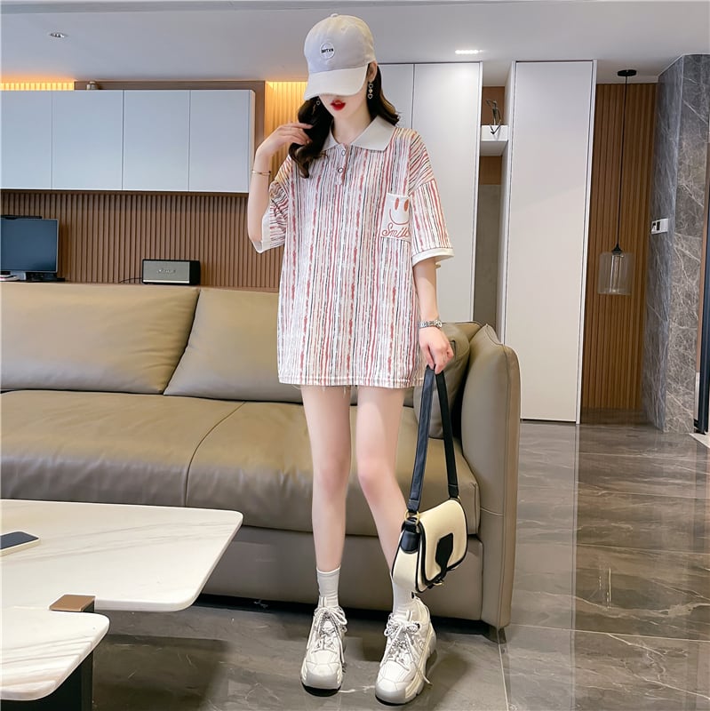 絶対流行 カジュアル プリント ゆったりトップス 半袖Tシャツ 全2色<ins-8314>