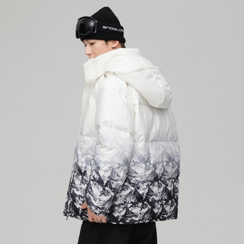 おすすめ 冬服 ダウン 暖かい 撥水加工 グラデーション 男女兼用 ダウンジャケットE-12626