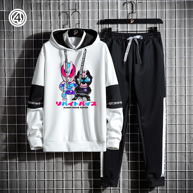 絶対流行 個性的なデザイン カジュアル プリント パーカーⅹパンツセット2色 4種選択可-A1521