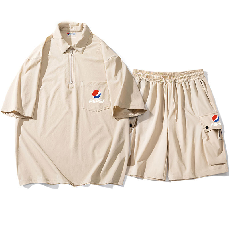 大活躍 カジュアル ルーズ 半袖Tシャツⅹパンツセット 全5色- A797
