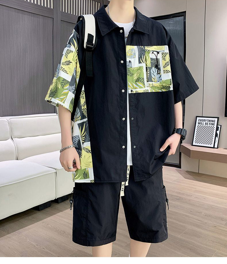 着回し力抜群 海外トレンド 半袖Tシャツⅹパンツセット 全3色-A892