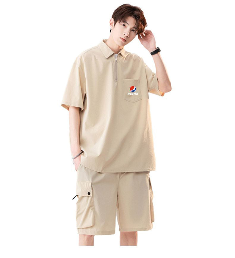 大活躍 カジュアル ルーズ 半袖Tシャツⅹパンツセット 全5色- A797