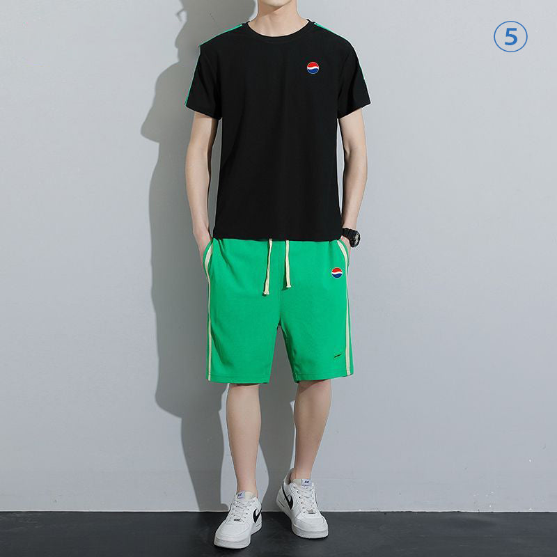 新商品 カジュアル ルーズ 半袖Tシャツⅹパンツセット 全6色- A800