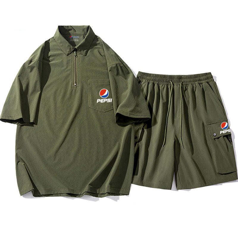 大活躍 カジュアル ルーズ 半袖Tシャツⅹパンツセット 全5色- A797