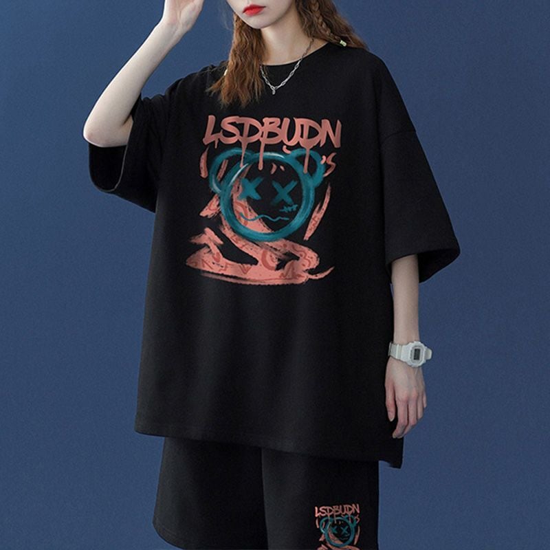 早い者勝ち 半袖Tシャツⅹパンツセット全4色 男女兼用<ins-6554>