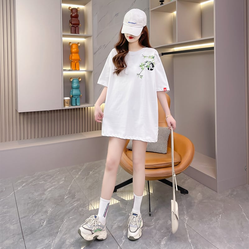 新商品 上質 カジュアル 刺繍 半袖Tシャツ カットソー<ins-8219>