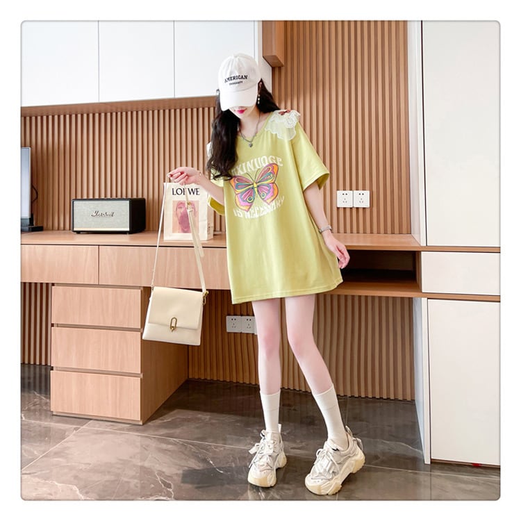 話題沸騰中 ロゴ プリント ゆったり 3色半袖Tシャツ<ins-8316>