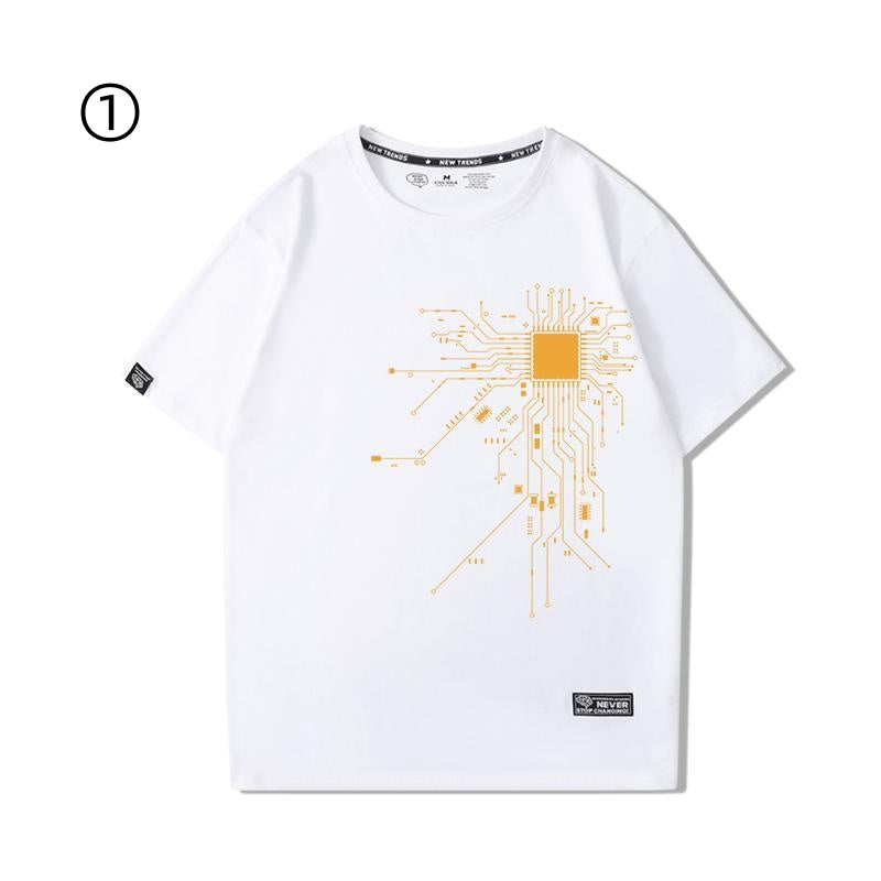 好感度UP おすすめ プリントロゴ 半袖 Tシャツ-A2323