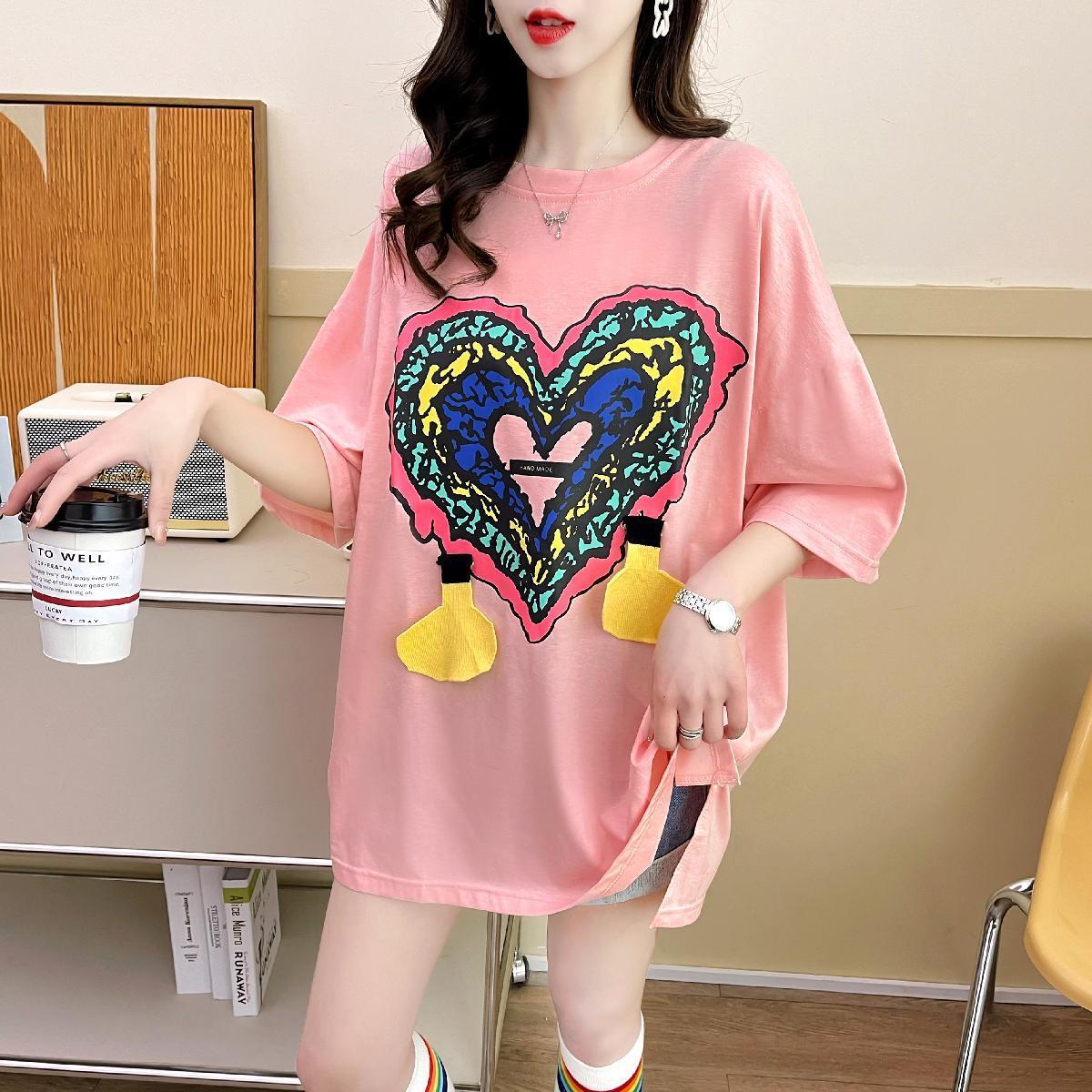 おすすめ カジュアル シンプル ゆったり 半袖Tシャツ<ins-8136>