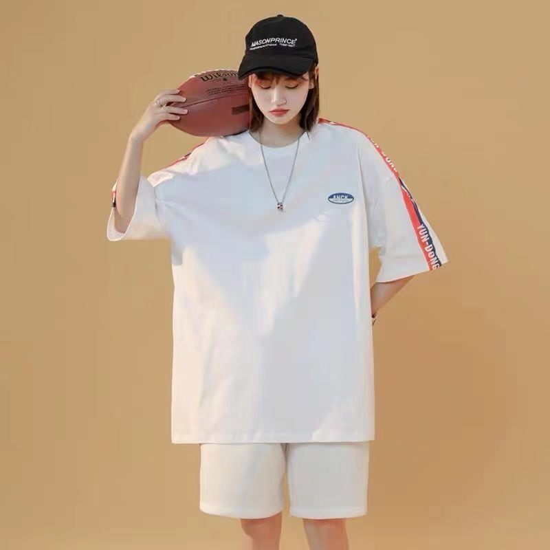 今季マストバイ カジュアル ルーズ 半袖Tシャツⅹパンツセット全2色<ins-8197>