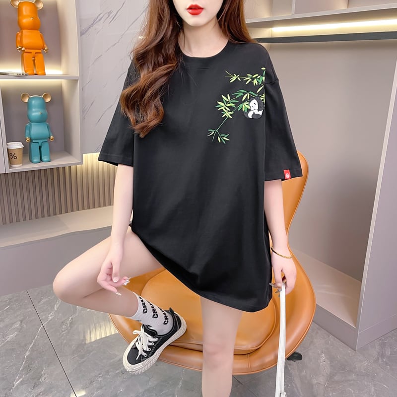 新商品 上質 カジュアル 刺繍 半袖Tシャツ カットソー<ins-8219>