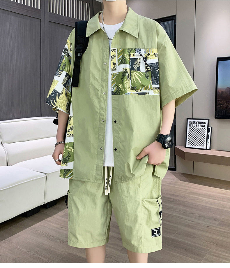 着回し力抜群 海外トレンド 半袖Tシャツⅹパンツセット 全3色-A892