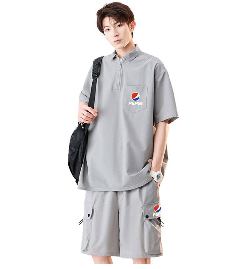 大活躍 カジュアル ルーズ 半袖Tシャツⅹパンツセット 全5色- A797