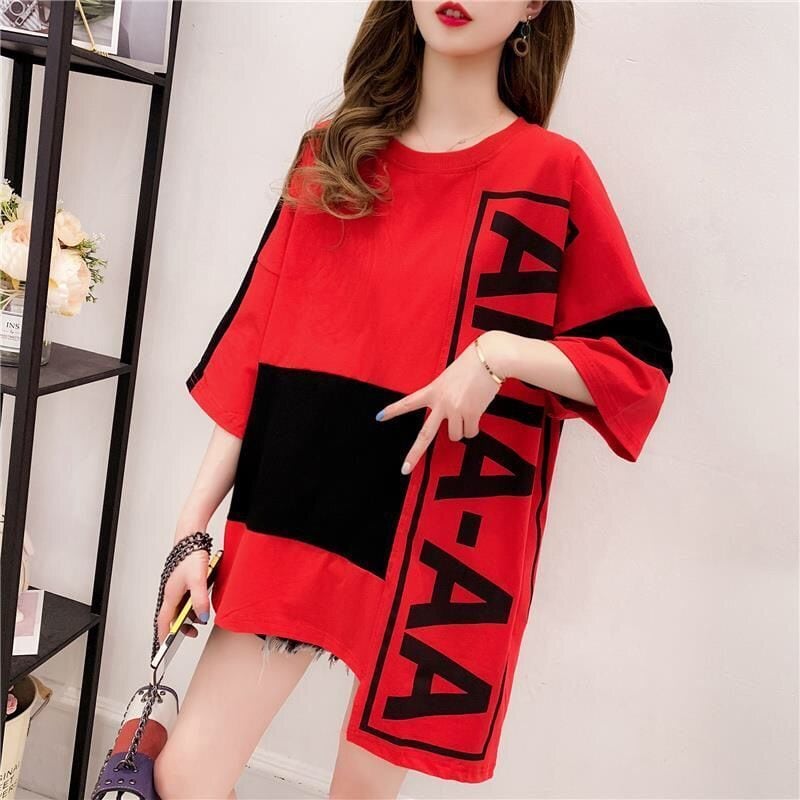 新作 個性派 切り替え プリント  全2色 半袖Tシャツ<ins-8168>