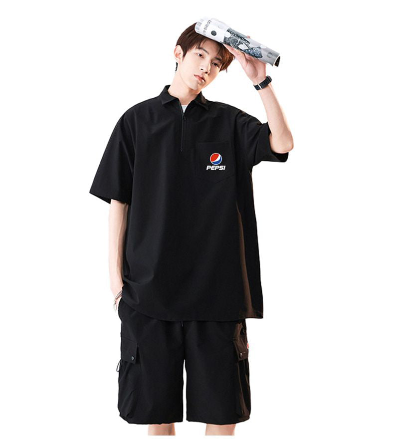大活躍 カジュアル ルーズ 半袖Tシャツⅹパンツセット 全5色- A797