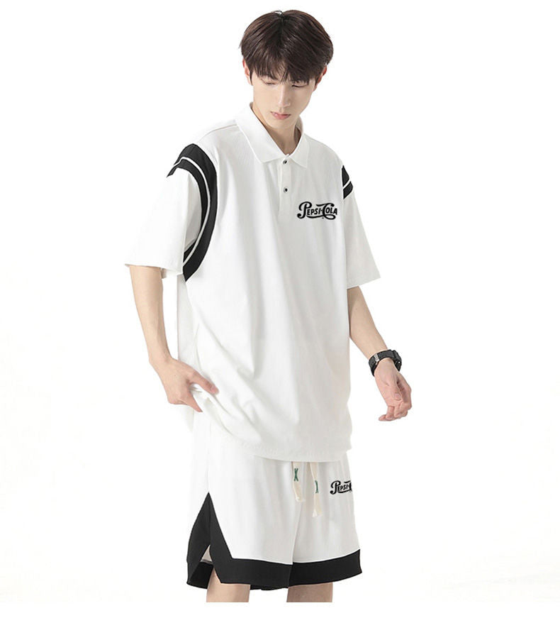 新商品 カジュアル ルーズ 半袖Tシャツⅹパンツセット 全2色-A795