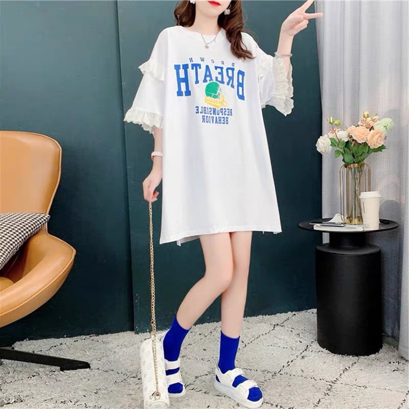 話題沸騰中 プリント ビッグロゴ ゆったり 半袖Tシャツ 全3色<ins-8252>