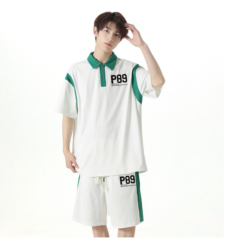 新商品 カジュアル ルーズ 半袖Tシャツⅹパンツセット 全2色-A796