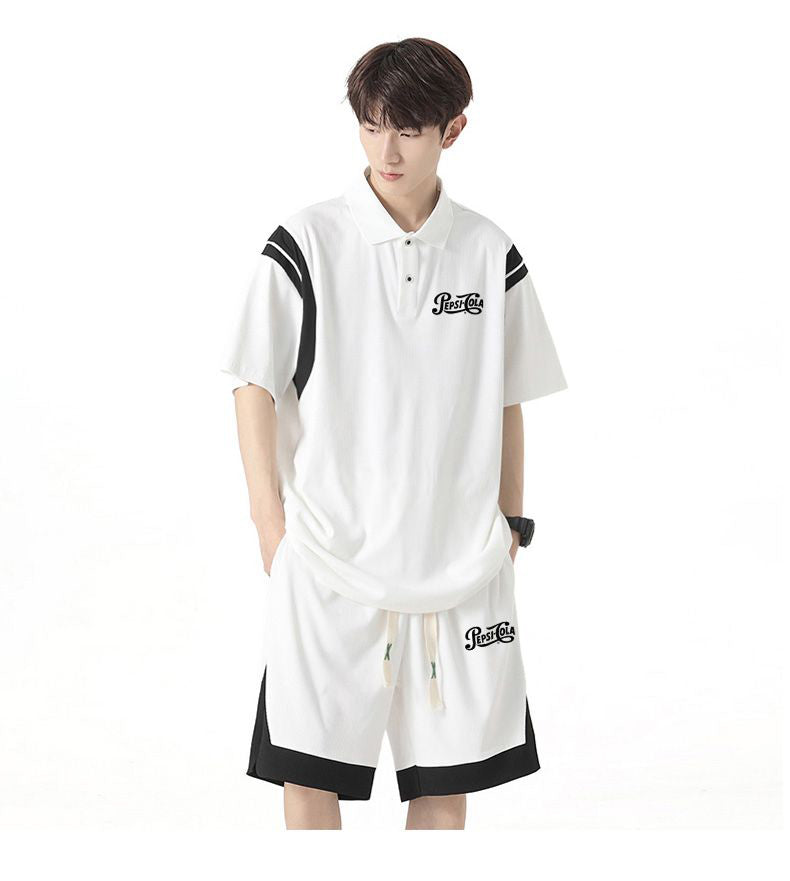 新商品 カジュアル ルーズ 半袖Tシャツⅹパンツセット 全2色-A795