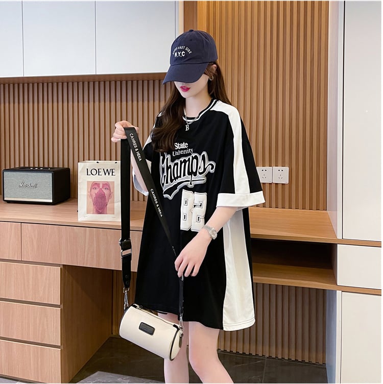 絶対流行 個性的なデザイン 一目惚れ 2色選択可 プリント Tシャツ カットソー<ins-8279>