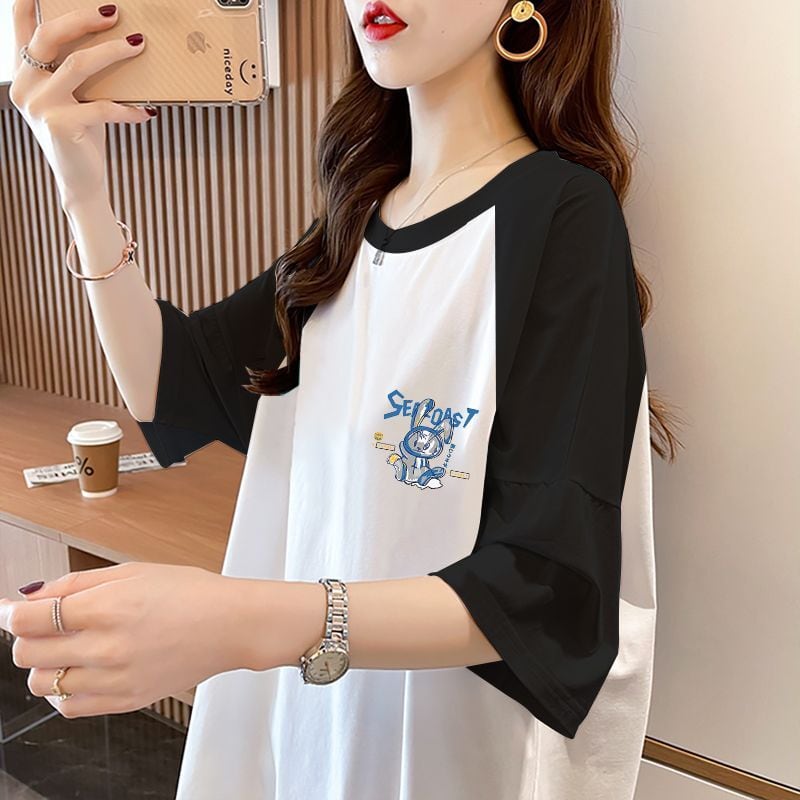 定番シンプル 4色選択可 プリント Tシャツ カットソー<ins-8274>