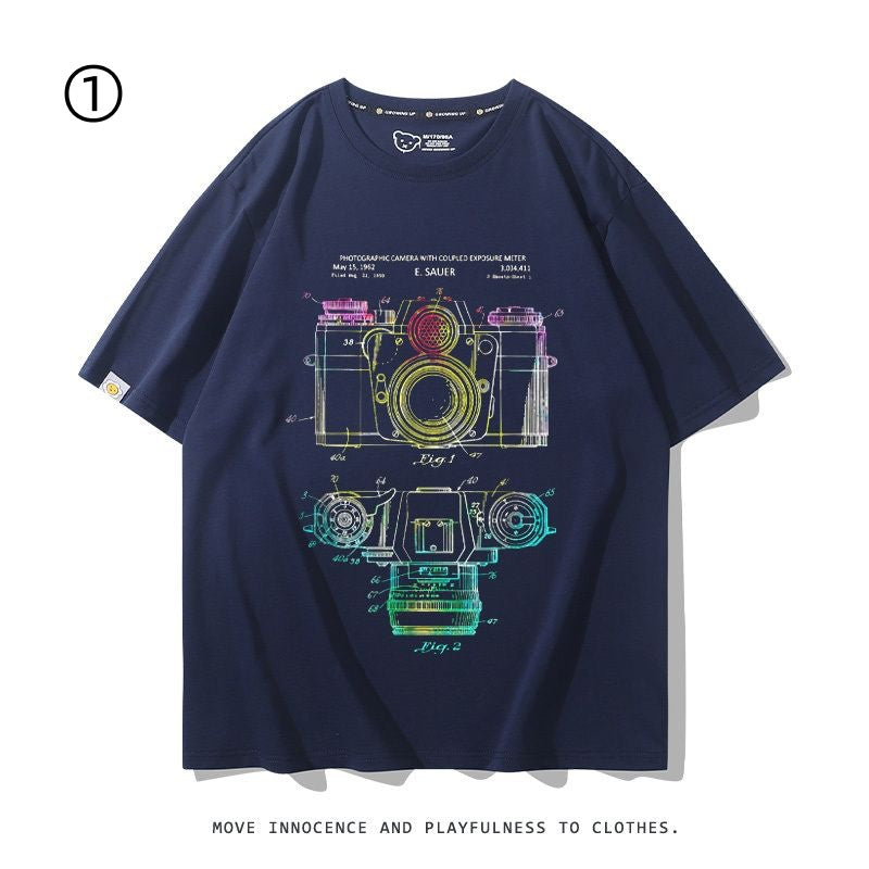 着回し力抜群 おすすめ プリントロゴ 半袖 Tシャツ-A2346