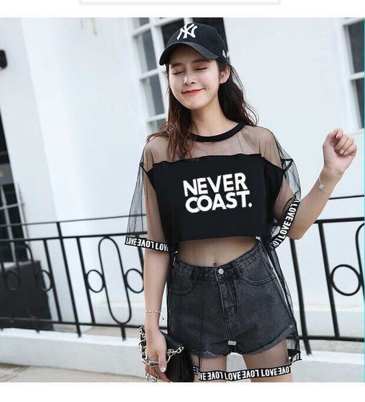 好感度UP アバンギャルド レイヤード風 プリントTシャツ ゆったり半袖<ins-8156>